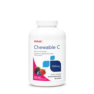 Chewable C 500mg - Mixed Fruit - 180 Tablets &#40;180 Servings&#41;  | GNC